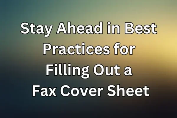 Stay Ahead in Best Practices for Filling Out a Fax Cover Sheet